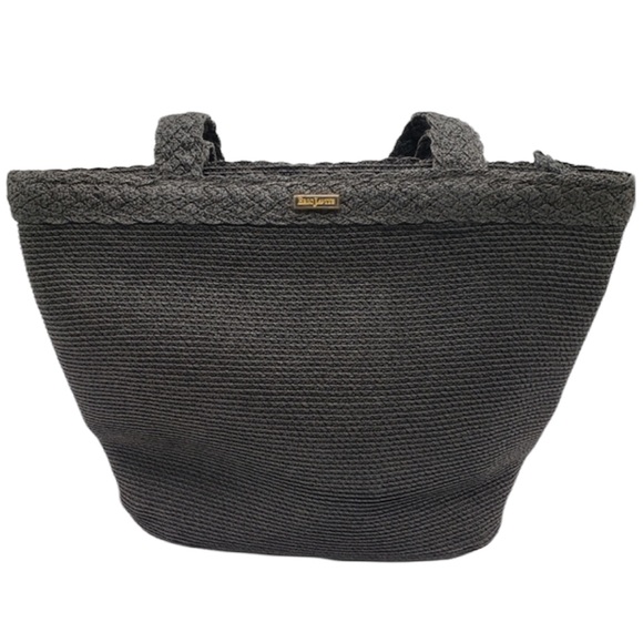 Eric Javits Handbags - Eric Javits Black Woven Straw Handbag Tote